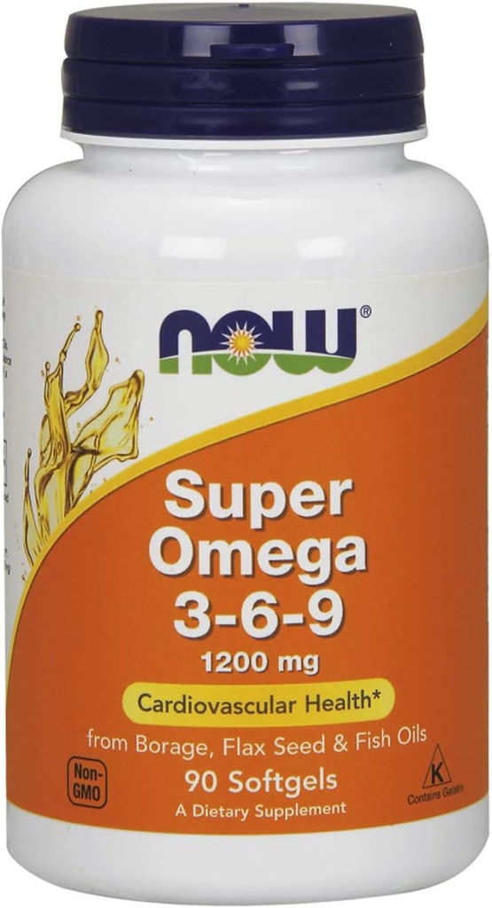 지금 음식 - 슈퍼 오메가 3-6-9 1200 mg. - 90 Softgels
