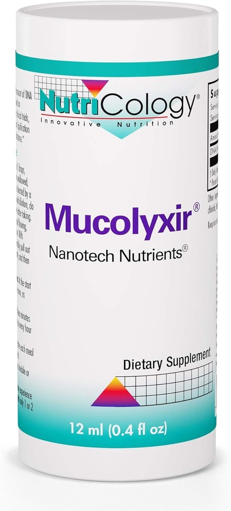 Nutricology Mucolyxir Supplement - Lungs, Mucus Relief, Microdose DNA, Wild Pacific Salmon, 액체 Drops의 Mucus Clearance - 0.4 Fl Oz