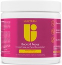 범용 U 부스트 및 초점 분말, 에너지 증가 및인지 성능, 사전 운동, 사용자 정의 투약, VIT B12, Niacin, Choline, L-Tyrosine, 인공 맛 없음, 30 서빙 (망고 트위스트)