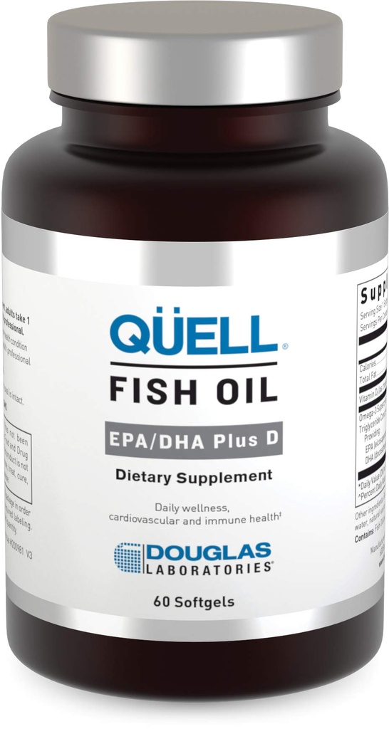 Douglas Laboratories Quell 물고기 기름 EPA/DHA 플러스 D | 3:2 비율 EPA에서 DHA 정유 오메가 3 지방산 플러스 1,000 I.U. 비타민 D3* | 60 Softgels