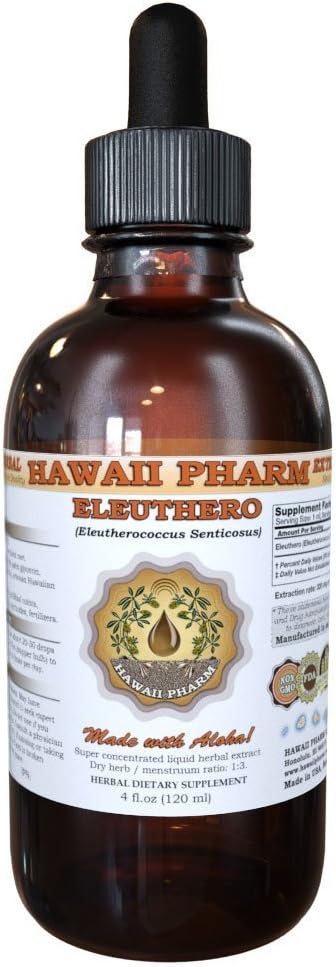 HawaiiPharm Eleuthero (Eleutheroccus Senticosus) 시베리아 인삼 액체 추출물 2 oz