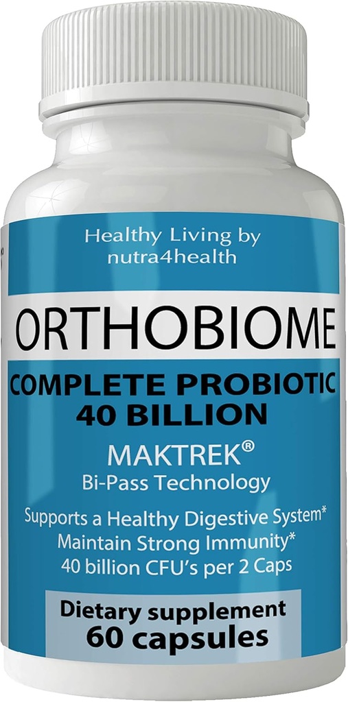 Orthobiome Complete Probiotic Pills Ortho Biome Capsules Formula Boost Metabolism Supplement Drug for Better Digestion to Stop Bloating, Constipation and Relieves Flatulence Gas(정형성 가스)