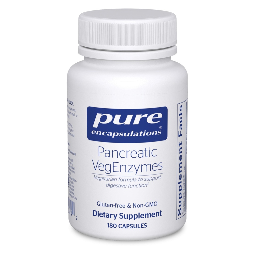 Pure Encapsulations Pancreatic VegEnzymes | 탄수화물, 립 및 단백질 소화를 위한 Hypoallergenic 보충교재 | 180의 캡슐