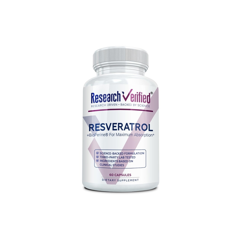 연구 검증 된 Resveratrol - 98 % Trans-Resveratrol 1000 mg, 노화 방지 지원 - 1 병 - 60 캡슐