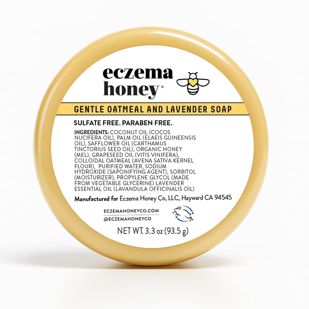 ECZEMA HONEY Gentle Oatmeal과 Lavender Soap - 천연 Eczema 바디 워시 - 건조한, Itchy, Sensitive 및 Irritable 피부를위한 매일 Gentle 비누 (3.3 Oz)