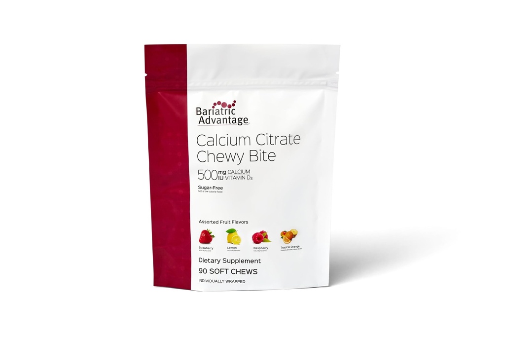 Bariatric 이점 칼슘 구연산염 Chewy는 500 mg - 높게 흡수하고 소화할 수 있는 - 비타민 D3 - 쉽게 Chewable 칼슘 보충교재 - 분류된 과일 - 90 조사