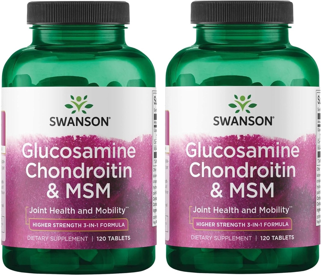 Swanson Glucosamine Chondroitin & Msm 500/400/200 밀리그램 120 탭 (2 팩)
