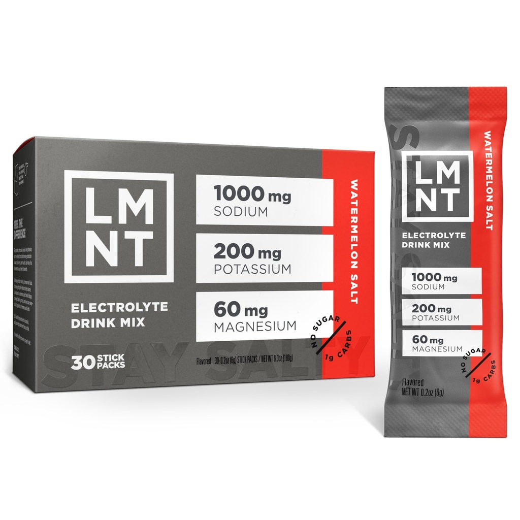 LMNT Zero Sugar Electrolytes - 수박 소금 | 음료 혼합 | 30-Count