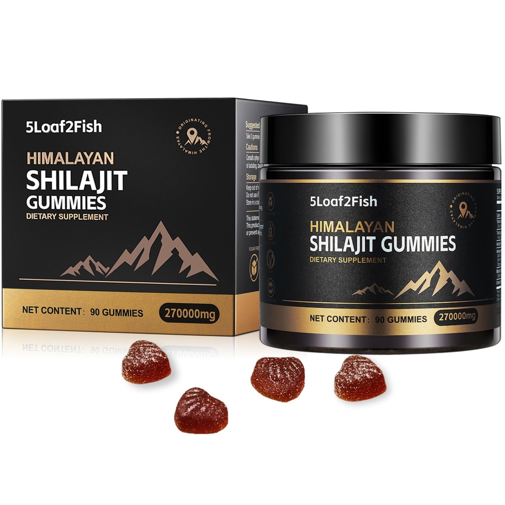 유기 Shilajit Gummies, 남자 보충교재를 위한 순수한 Himalayan Shilajit Gummies, 여자를 위한 금 Shilajit Gummies, 자연 85+ 추적 무기물, Ashwagandha, 까만씨 기름 추출물, 90의 Gummies