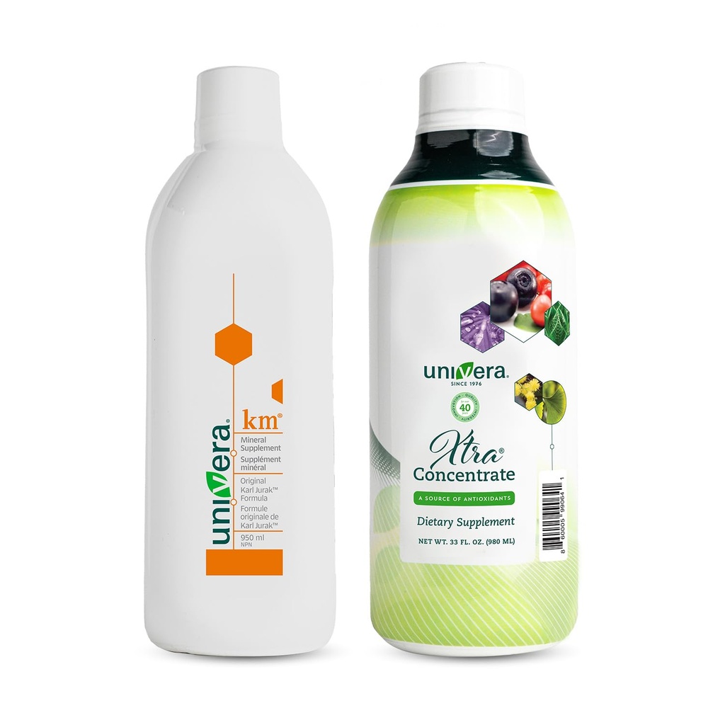 Univera Essentials Pack km, 액체 칼륨 지원 Xtra 농축, 비타민 B Complex, 바이탈 에너지, 15 모든 자연 성분, 스트레스 관리, 향상된 관절 건강, 강화