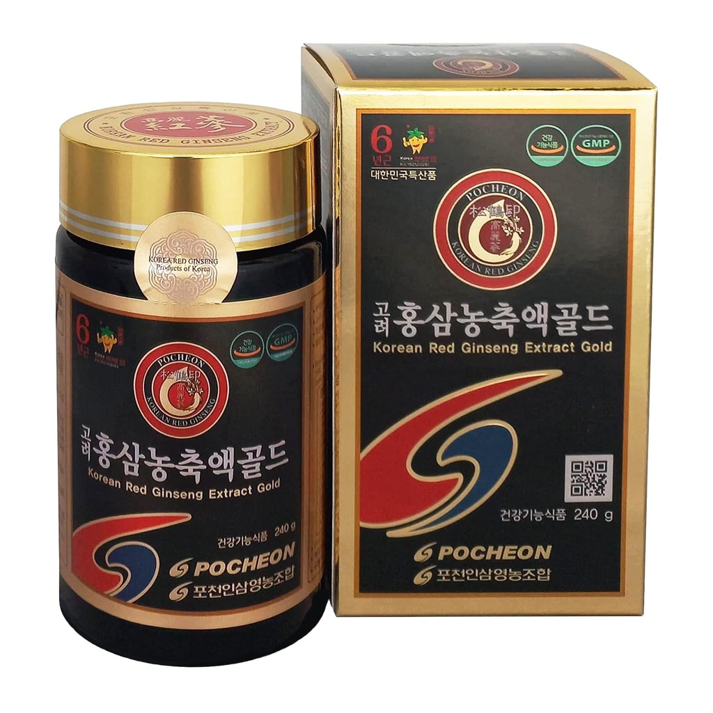 포천 240g (8.5oz), 100% 순수한 한국 6Years 뿌리 Panax 빨간 인삼 추출물 금, 최고 인삼, Saponin, 인삼 초본 보충교재, 자연적인 면역성이 있는 지원