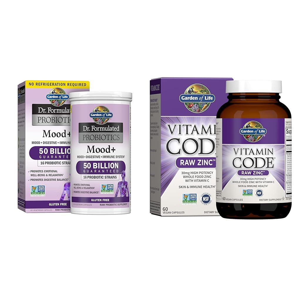 생명 박사의 정원 공식화 Probiotics Mood + Acidophilus Probiotic 보충교재 & 아연은 30mg 높은 힘 익지않는 아연 및 비타민 C Multimineral 보충교재를 보충합니다