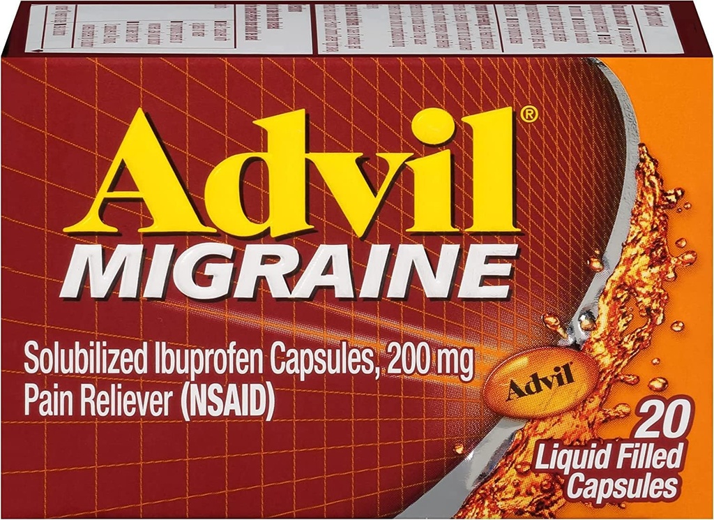 Advil Migraine 액체 채워진 캡슐 - 20 ct, 6 팩