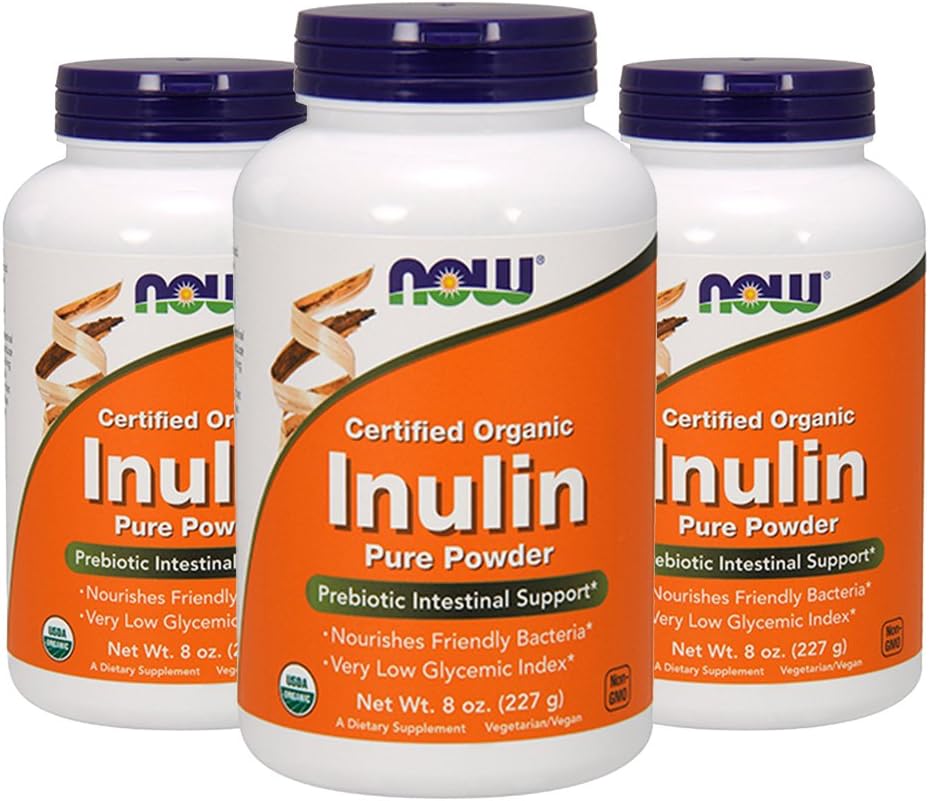 NOW Food Inulin (Certified Organic) - 8 온스 (Pack of 3)