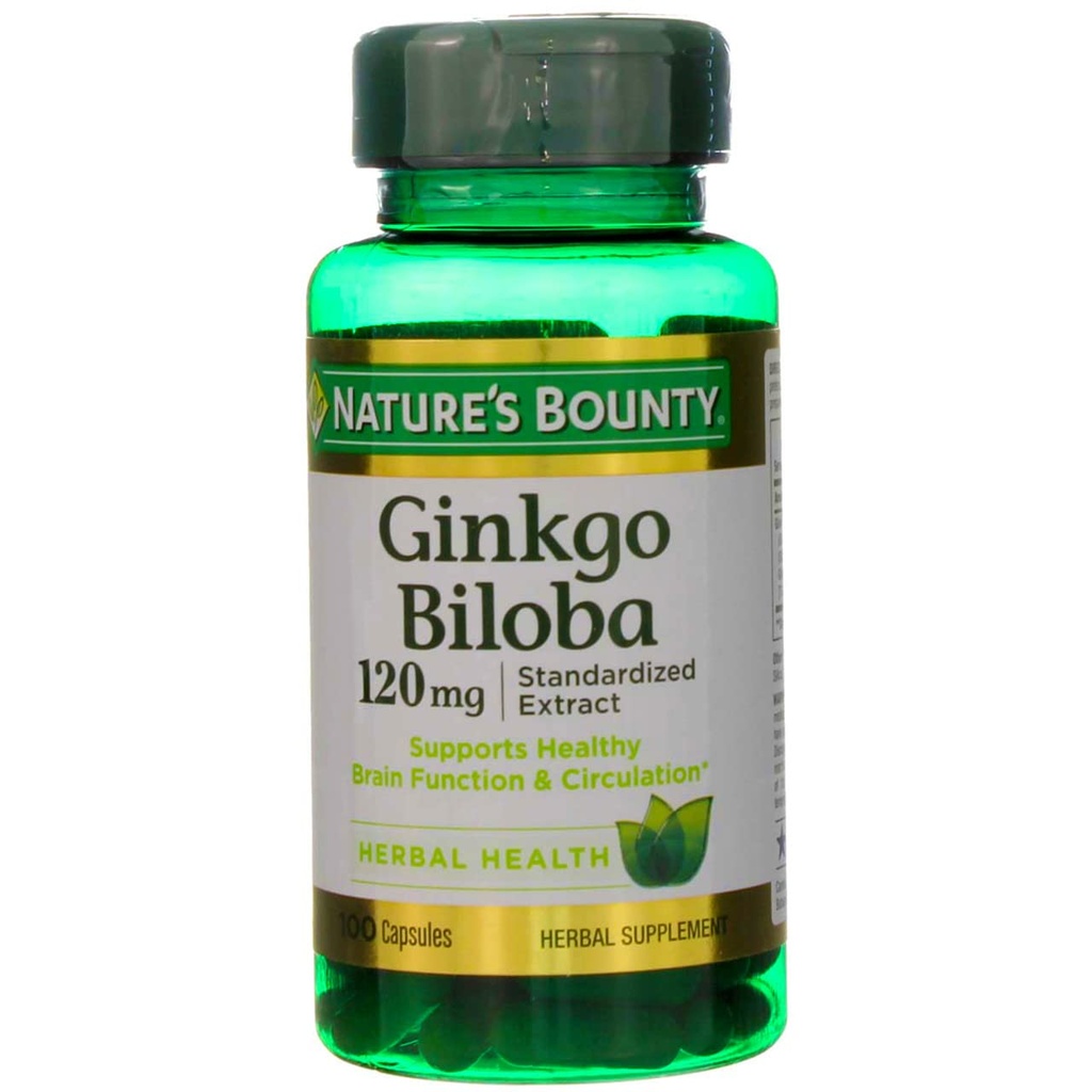 자연의 Bounty Ginkgo Biloba 120 mg 이중 힘 - 100 캡슐, 2 팩