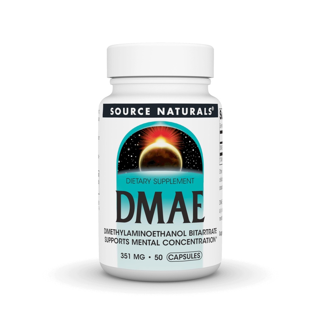Source Naturals DMAE, Dimethylaminoethanol Bitartrate - 지원 정신 집중 - 50 캡슐
