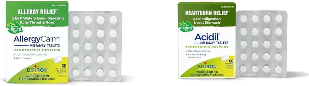 AllergyCalm Tablets(60 Count) 및 Acid Reflux 및 Indigestion(60 Count)용 Acidil