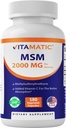 비타민 C 75mg을 가진 비공식 MSM 2000 mg - 180 Veg 캡슐 - MSM (Methylsulfonylmethane)의 더 나은 absopriton에 있는 비타민 C 원조 - 비 GMO & 글루텐 자유로운