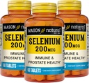 MASON NATURAL Selenium 200 mcg - 면역성 보충교재 Immune 지원 & 전립선 건강을 위한, 정유, 60의 정제 (포장 3)