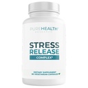 PUREHEALTH RESEARCH 스트레스 릴리즈 컴플렉스 - 여성 및 남성을위한 무드 지원 보충 - Occasional Stress & Relaxation과 도움말 - Ashwagandha, L Theanine, Lemon Balm, Niacin 및 More - 90 캡슐
