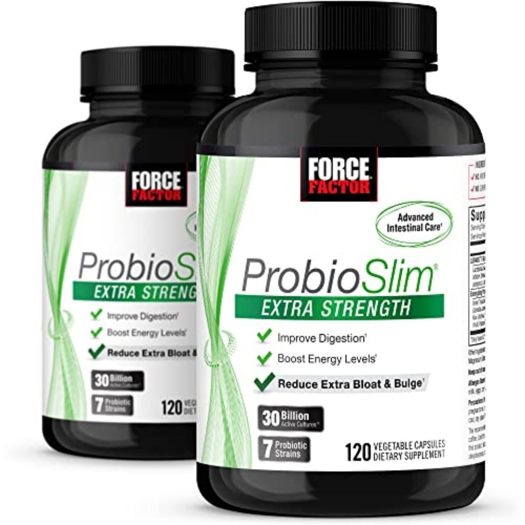 힘 요인 ProbioSlim 여분 힘, 여자를 위한 Probiotic 보충교재 및 남자 30억 CFUs를 가진 남자와 Gut 건강 지원, bloating 및 가스 기복, 120의 조사 (포장 2)를 위한 녹차 추출물