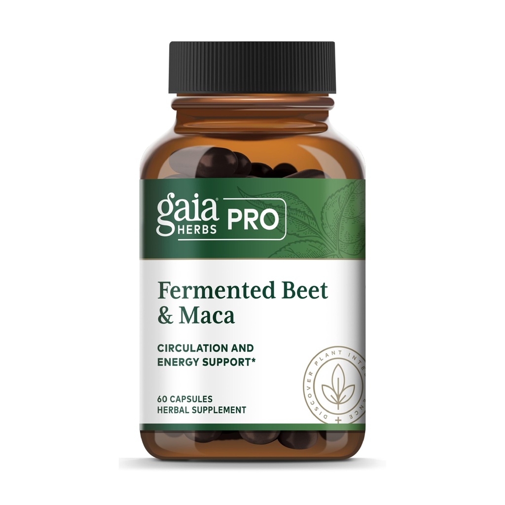 GAIA HERBS PRO Fermented Beet & Maca - 건강한 에너지 및 순환 지원 보충교재 * - Beet & Carrot 뿌리를 가진 Kidney 건강 보충교재 - Vegan, 글루텐 자유로운, Soy 자유로운 - 60의 캡슐 (30의 서빙)