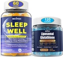 Melatonin 무료 자연 수면 Gummies 성인 + Liposomal Glutathione 여자를위한 보충