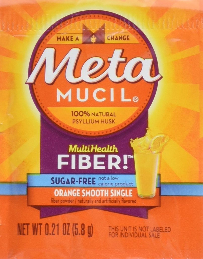 Metamucil - MultiHealth 섬유는 주황색 매끄러운 설탕 자유로운, 0.21 Ounce, 30의 팩을 골라냅니다