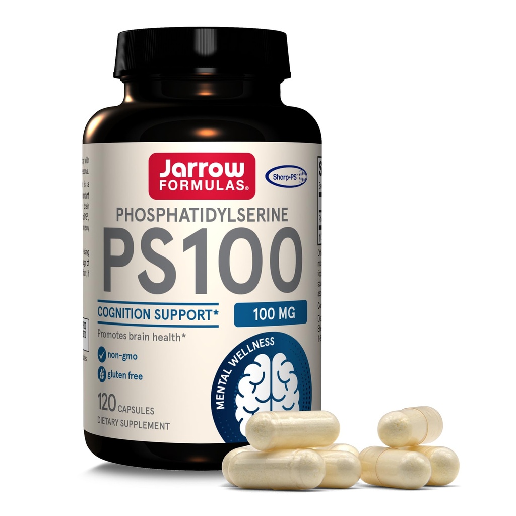 Jarrow Formulas® PS100 Phosphatidylserine, 100 mg, 뇌 건강 및인지 지원을위한 규정식 보충, 120 캡슐, 최대 120 일 공급