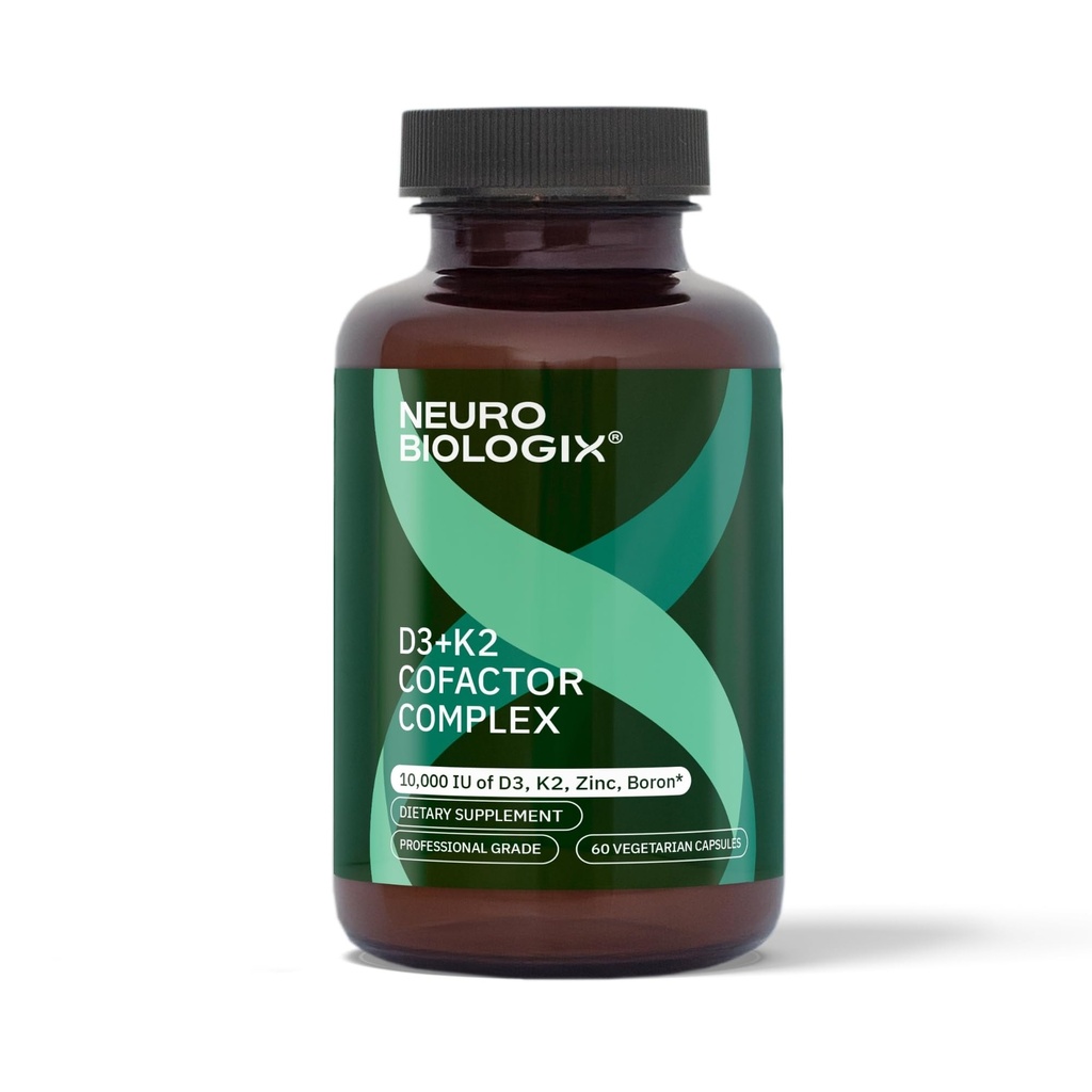 D3+K2 Cofactor Complex - Bone, Heart & Immune Support에 대한 비타민 D 혜택을 극대화하는 데 도움이 - 비타민 D3, K2 (vitaMK7®), 아연 및 Boron을 사용하여 효율적인 칼슘 활용을 촉진합니다 - 60 캡