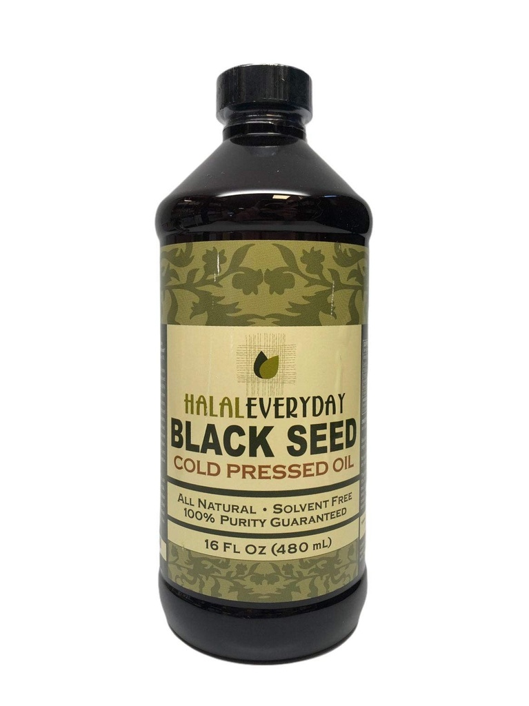 순수한 검은 씨앗 오일 - 16 온스 - 100 % 순수하고 차가운 눌러 검은 씨앗 - Non-GMO 및 Vegan - Nigella Sativa
