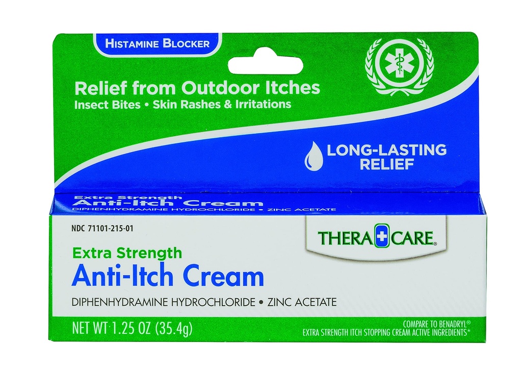 Thera Care Anti-Itch Cream | 추가 강도 | 실외 이크 릴리프 | 1.25 oz