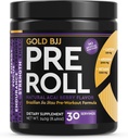금 BJJ PreRoll - Jiu Jitsu Pre Workout은 에너지, 초점 및 지구력에 대한 보충 - 자연 풍미 (아카이 베리, 30 서빙)와 무술 특정 사전 운동 분말 공식