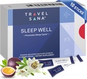 Sleep Well | Travelers 용 Jet Lag Relief 지원 | 멜라토닌 1 mg, Passionflower Extract & Vitamin | 여행자를 위한 천연 수면 지원 | 패스트 인용 | 10 Stick