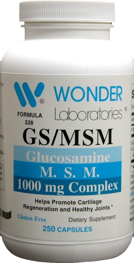 Wonder Labs Glucosamine / MSM, 연골 재생 및 건강한 관절 촉진 - 250 캡슐