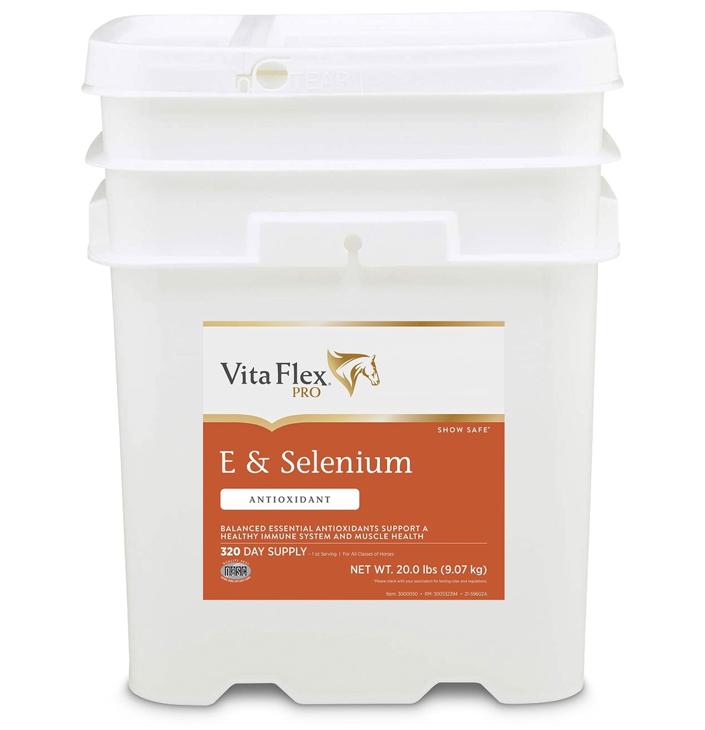 Vita Flex Pro E와 말 Selenium 보충교재, 균형 잡힌 정유, 20 파운드, 320 일 공급