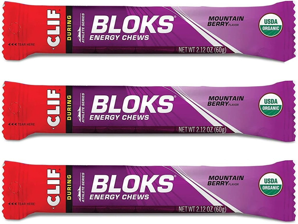 CLIF BLOKS - 에너지 Chews - 산 Berry - Non-GMO - 공장 기반 음식 - 사이클링 및 실행을위한 빠른 연료 - 운동 식사 (2.1 오운스 패킷, 3 개)