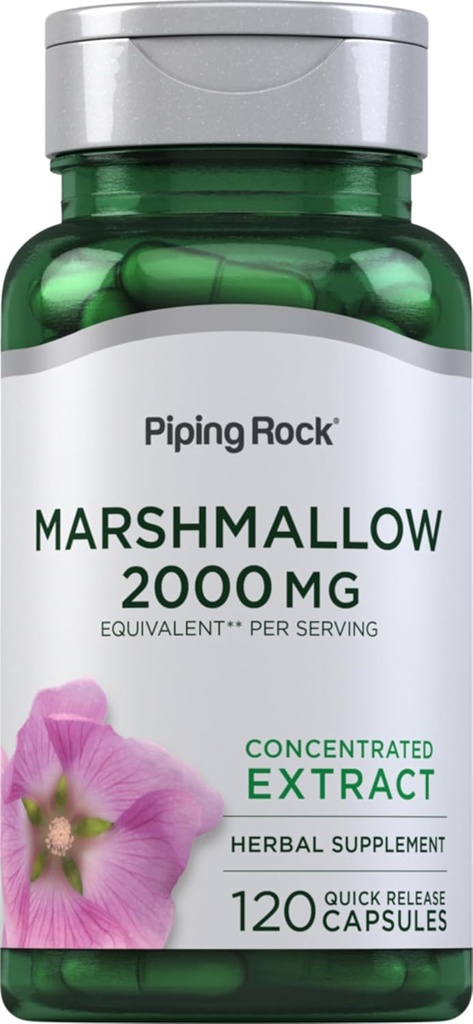 Piping Rock Marshmallow 뿌리 보충교재 | 2000mg | 120의 캡슐 | 초본 농축된 추출물 | Non-GMO, 글루텐 무료