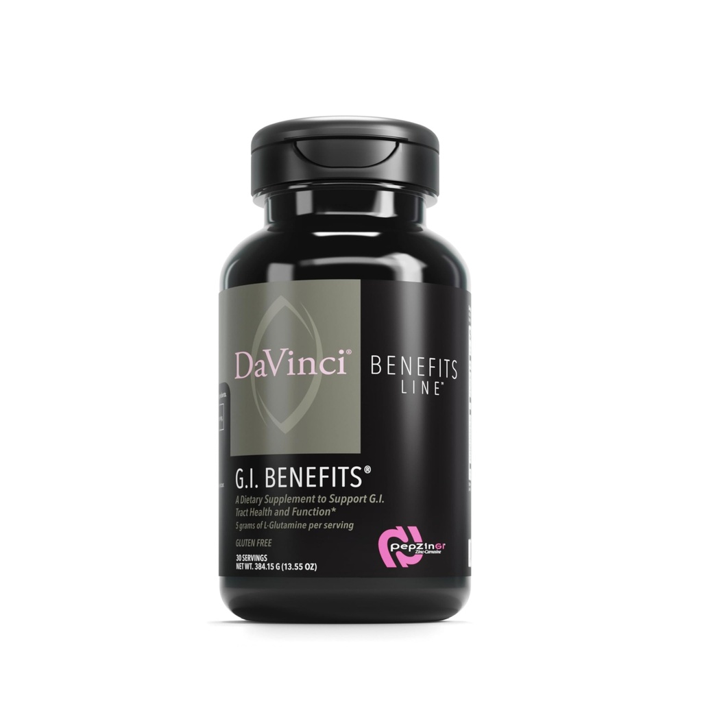 DAVINCI Labs GI 이점 - 아연 & L 글루타민을 가진 소화성 건강 보충교재 분말 - Immune 체계 & 건강한 소화* - 남자 & 여자를 위한 Gut 건강 보충교재 - 30의 서빙 (384.15 g)