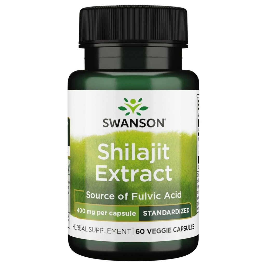 Swanson Shilajit Extract - 세포 성장 지원 촉진 - 전반적인 웰빙을위한 천연 공식 - (400 밀리그램 60 Veg 캡슐)