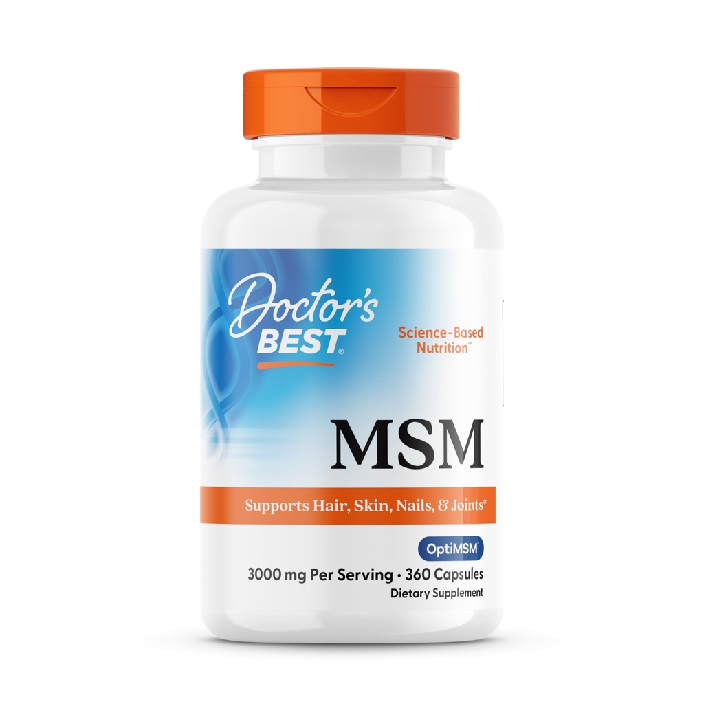 닥터의 제일 MSM의 지원 머리, 피부, 못 & 합동, 비 GMO, 글루텐 자유로운, 서빙 당 3000 mg, 360의 캡슐