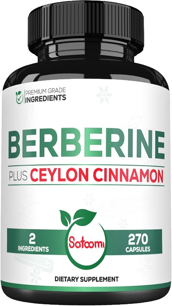 Ceylon Cinnamon 보충교재를 가진 Berberine - 면역 체계, 소화 건강, 몸 관리 & 에너지 생산을 위한 1500mg 여분 힘 - 270의 캡슐 - 글루텐 자유로운, 비 GMO