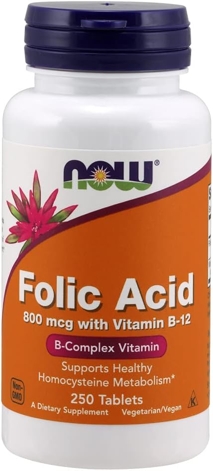 NOW 식품 Folic 산 800 mcg 탭 (팩 2)