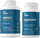 Tobias Omega 3 Fish Oil and Menopause Relief for Women, Endocrine Support with Essential Omega 3s, Hot Flashes 및 Night 스웨터 보충제, 비 GMO