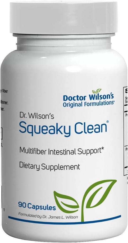 윌슨의 Squeaky Clean Gut 및 섬유, 프로바이오틱스, 효소 및 90 개 이상의 캡슐을 가진 소화 건강