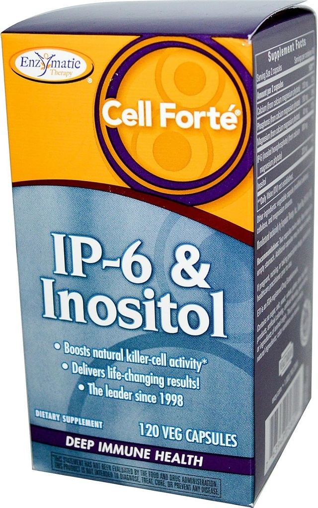 효소 치료 세포 Forte IP-6 Inositol 120 Veggie 모자