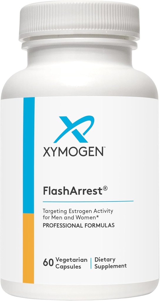 XYMOGEN FlashArrest - 남성 + 여성 모두를위한 에스트로겐 활동 - 홉 추출물 + 노르웨이 Spruce 추출물 - 핫 플래시 (60 캡슐)와 같은 정상적인 정신 증상을 완화하는 데 도움이됩니다.