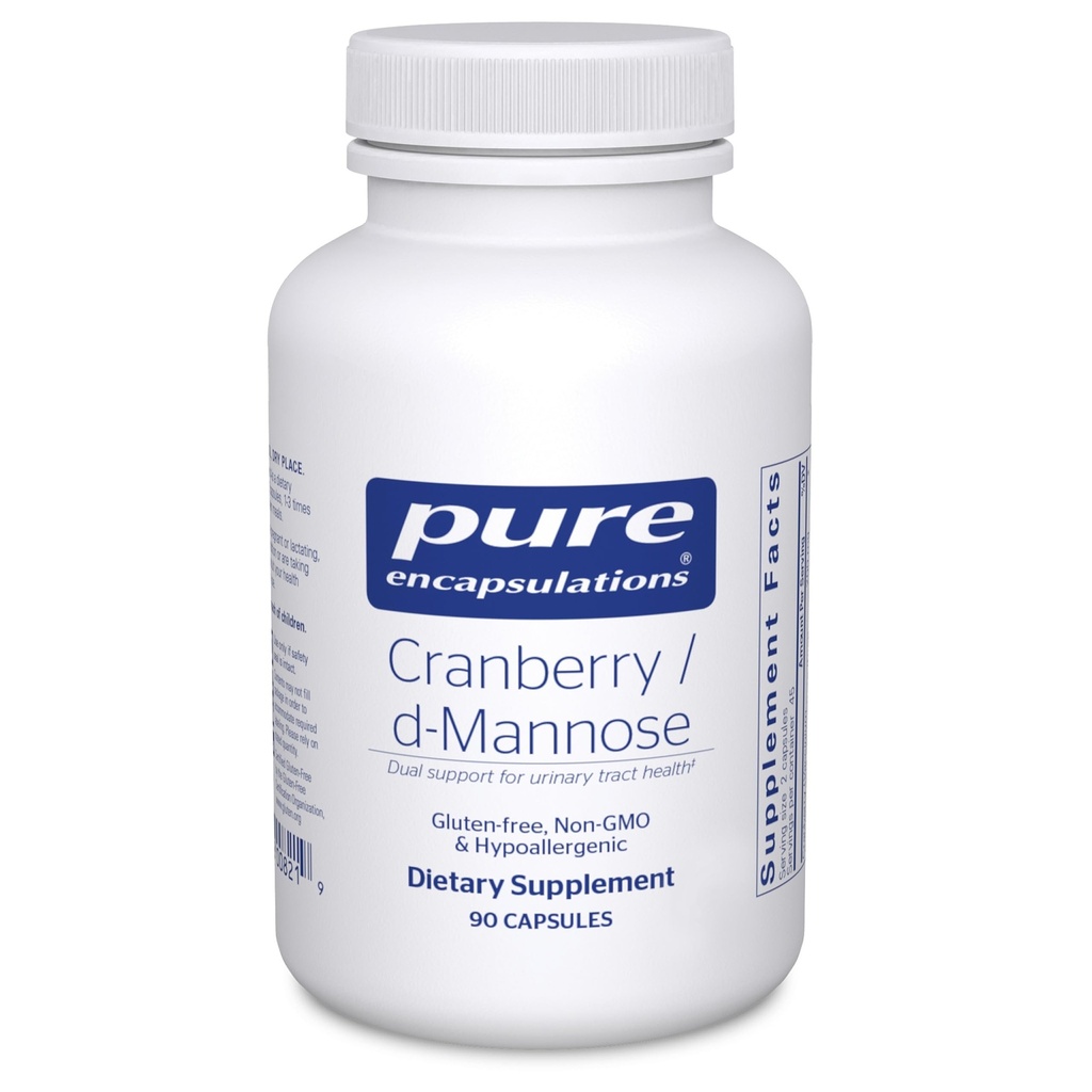 Pure Encapsulations Cranberry D-Mannose - Cranberry Fruit Solids - Vegan & Non-GMO Dietary Supplement - 90 캡슐 지원