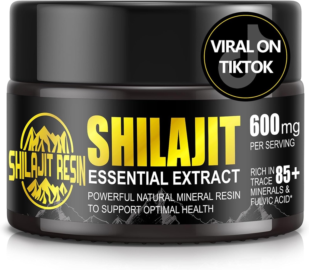 Boysea Shilajit 순수한 Himalayan 유기 Shilajit 수지 - 금 급료 100% Shilajit 보충교재 - 85+를 가진 자연적인 Shilajit 수지 초점 & 에너지, Immunity, 50 그램을 위한 포도 수확 무기물 & Fulvic 산