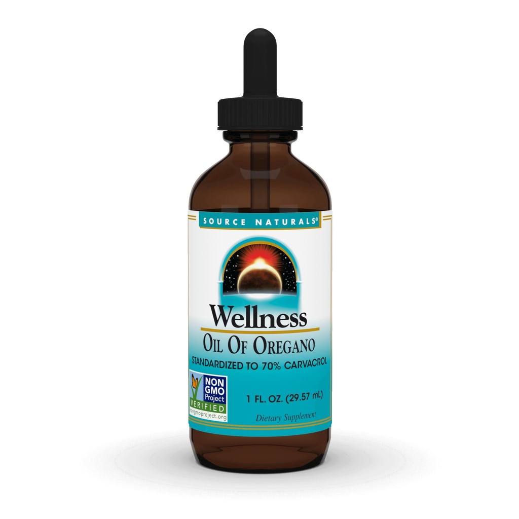 Oregano의 Source Naturals Wellness Oil은 70 % Carvacrol * - 1 유체 oz로 표준화되었습니다.